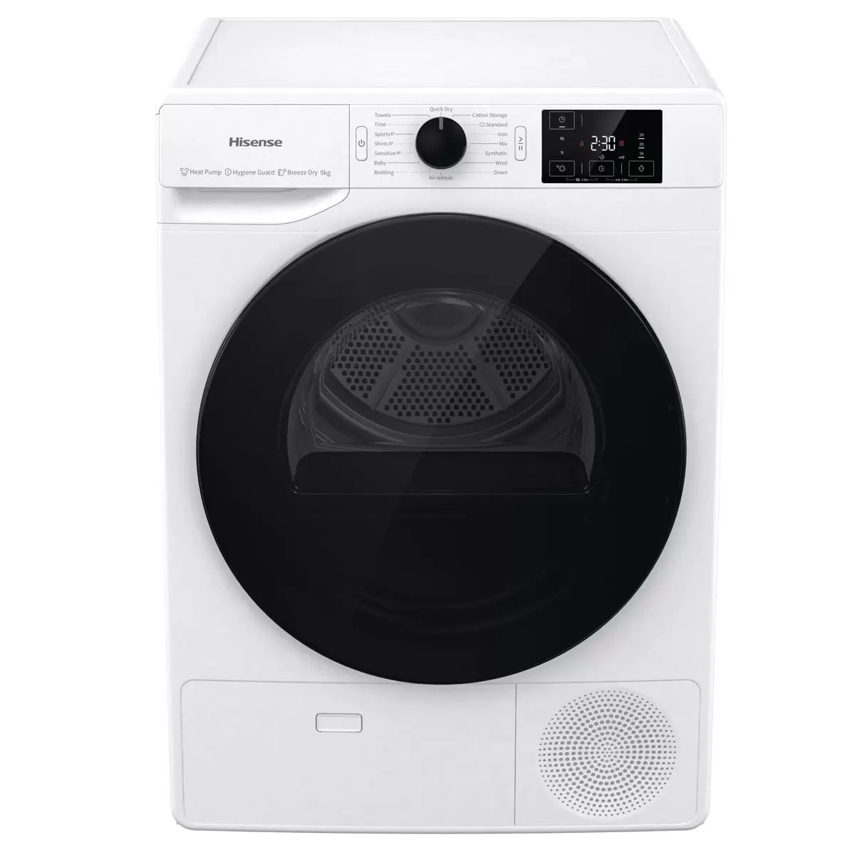 Hisense DHGE904, 9kg, Heat Pump Dryer, A++ Rated in White – JC Logic