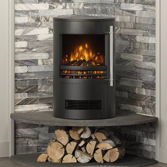 Flare Tunstall Electric Cylinder Stove in Black, 2kW