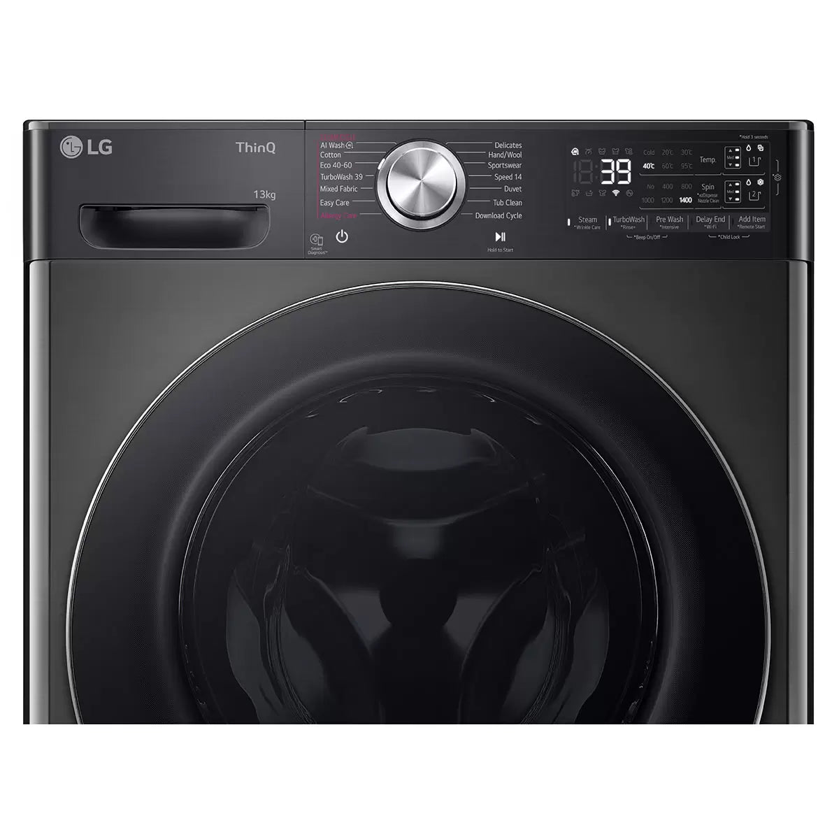 LG F4Y913BCTA1, 13kg, 1400rpm, Washing Machine, A Rated in Black