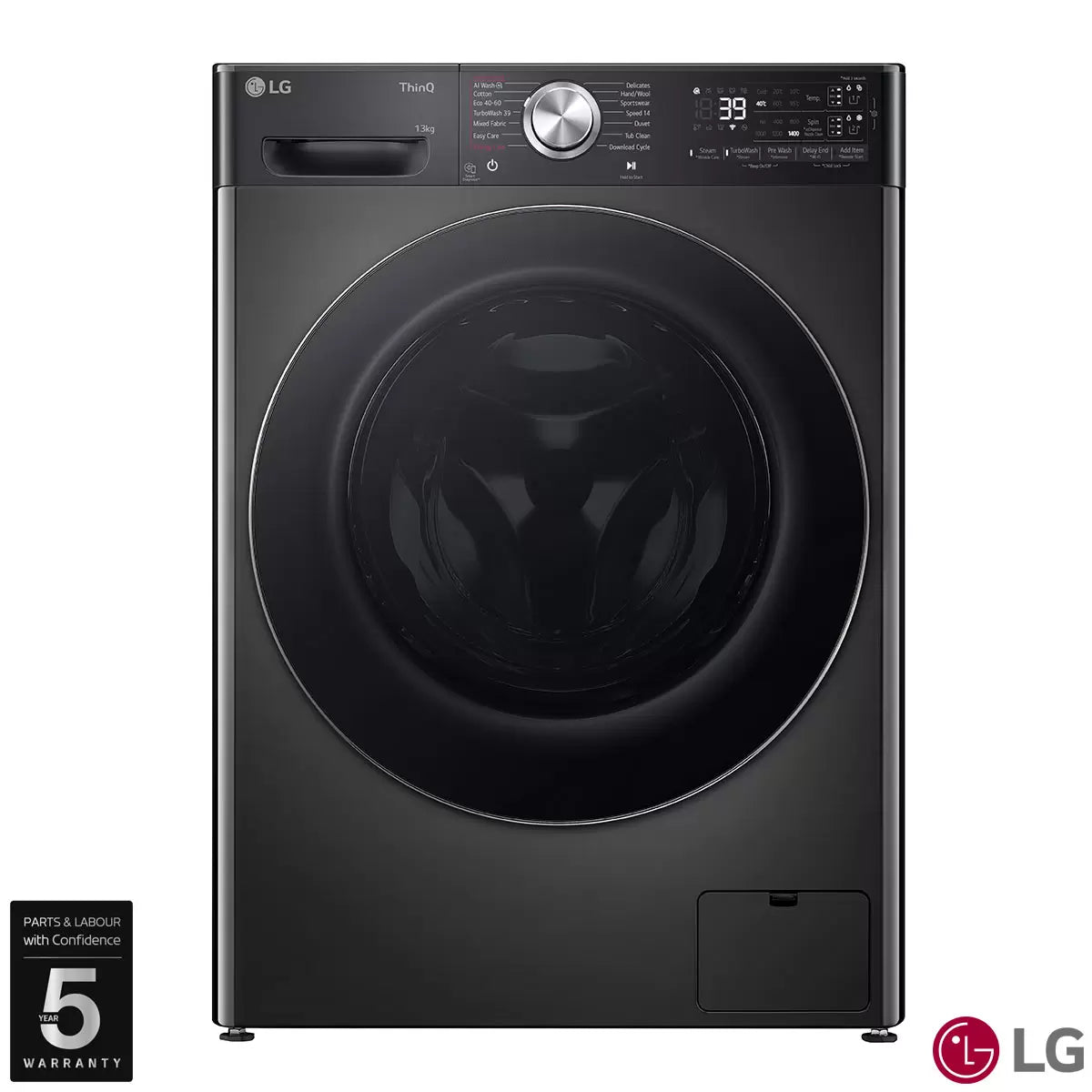 LG F4Y913BCTA1, 13kg, 1400rpm, Washing Machine, A Rated in Black