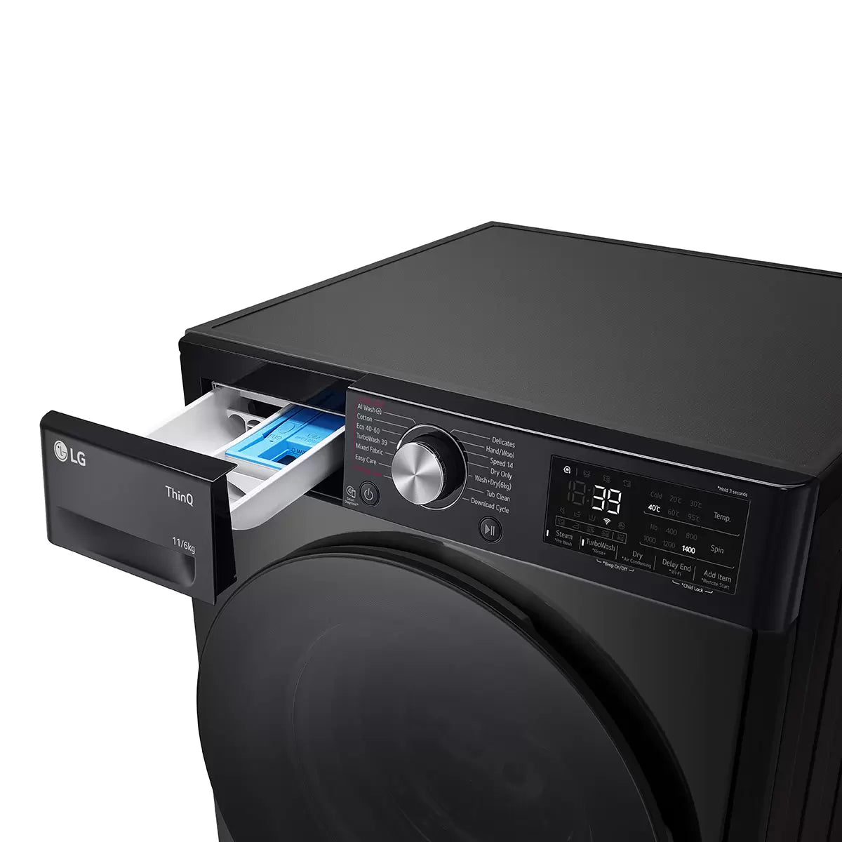 LG FWY916BBTN1, 11kg/6kg Washer Dryer, D Rated in Black