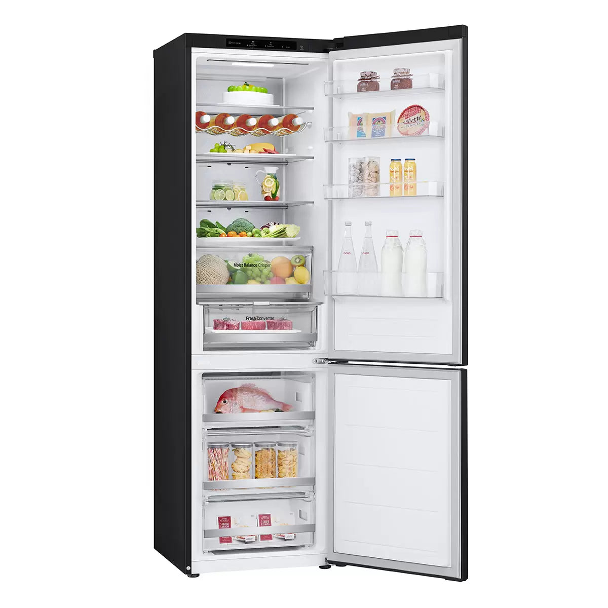 LG GBV5240CEP Fridge Freezer, C Rated in Matte Black