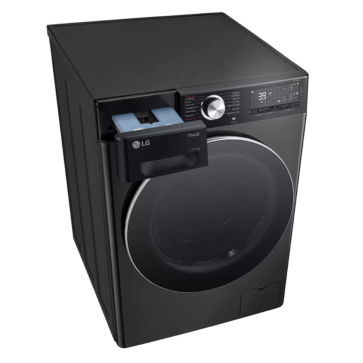 LG FWY937BCTA1 Wifi Connected 13 Kg / 7Kg Washer Dryer with 1400 rpm - Platinum Black - D Rated