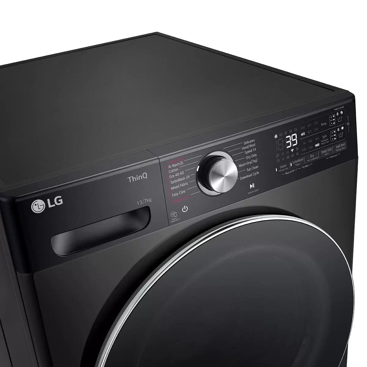 LG FWY937BCTA1 Wifi Connected 13 Kg / 7Kg Washer Dryer with 1400 rpm - Platinum Black - D Rated