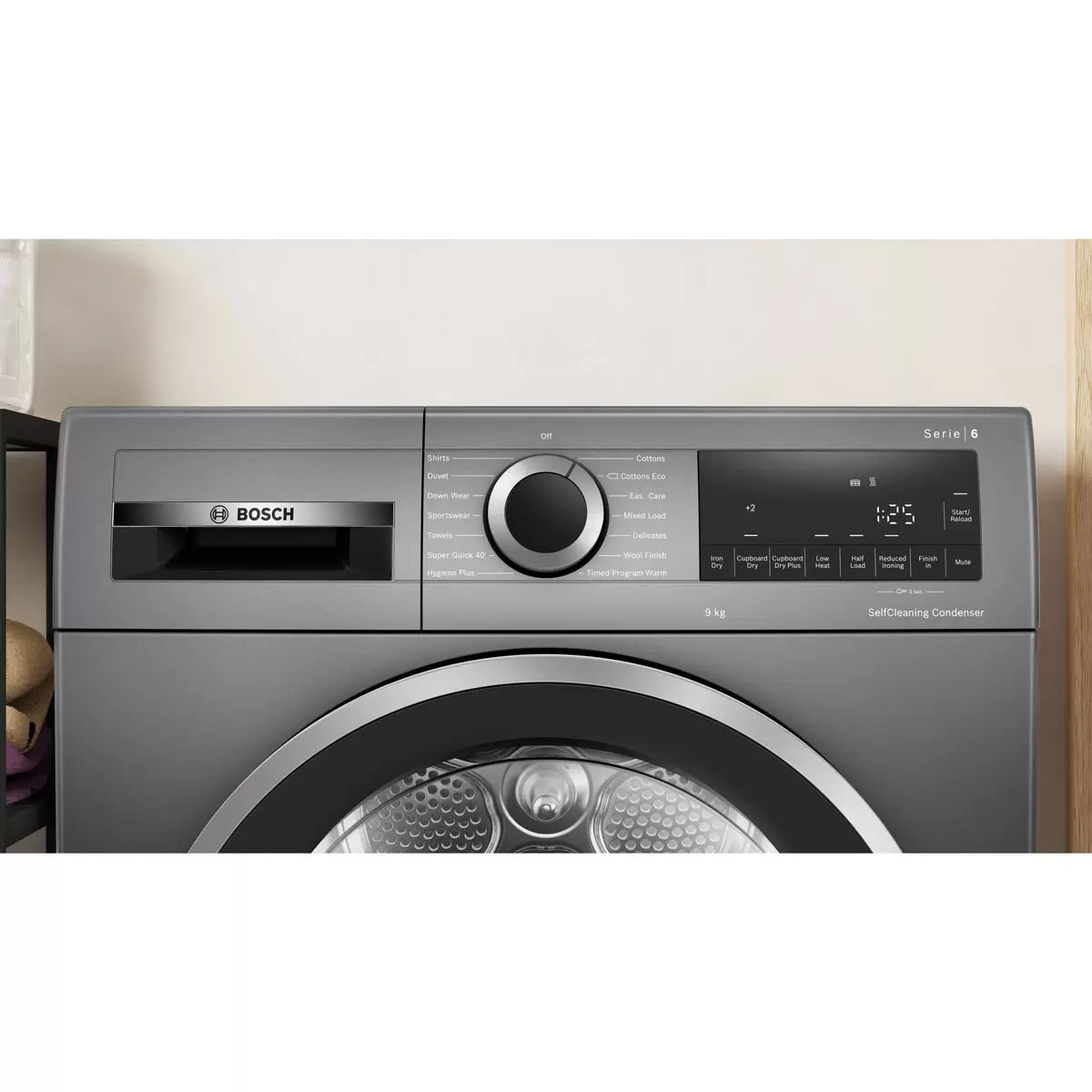 Bosch Series 6 WQG245R9GB 9Kg Heat Pump Tumble Dryer - Graphite - A++ Rated