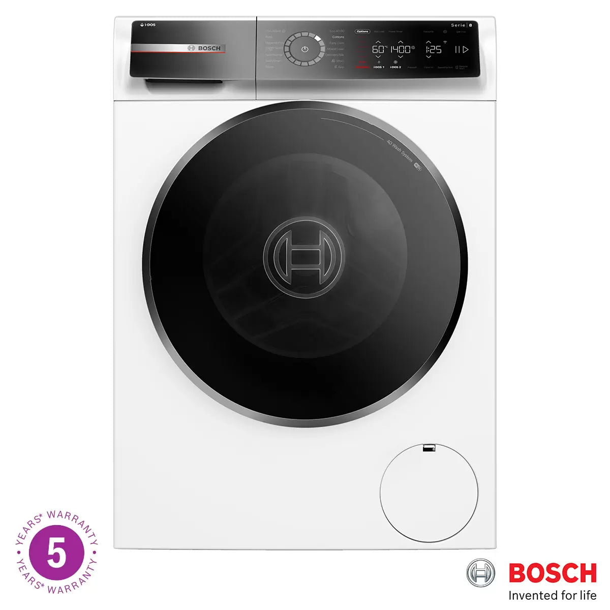 Bosch Series 8 i-Dos™ WGB256A1GB 10kg Washing Machine with 1400 rpm - White - A Rated