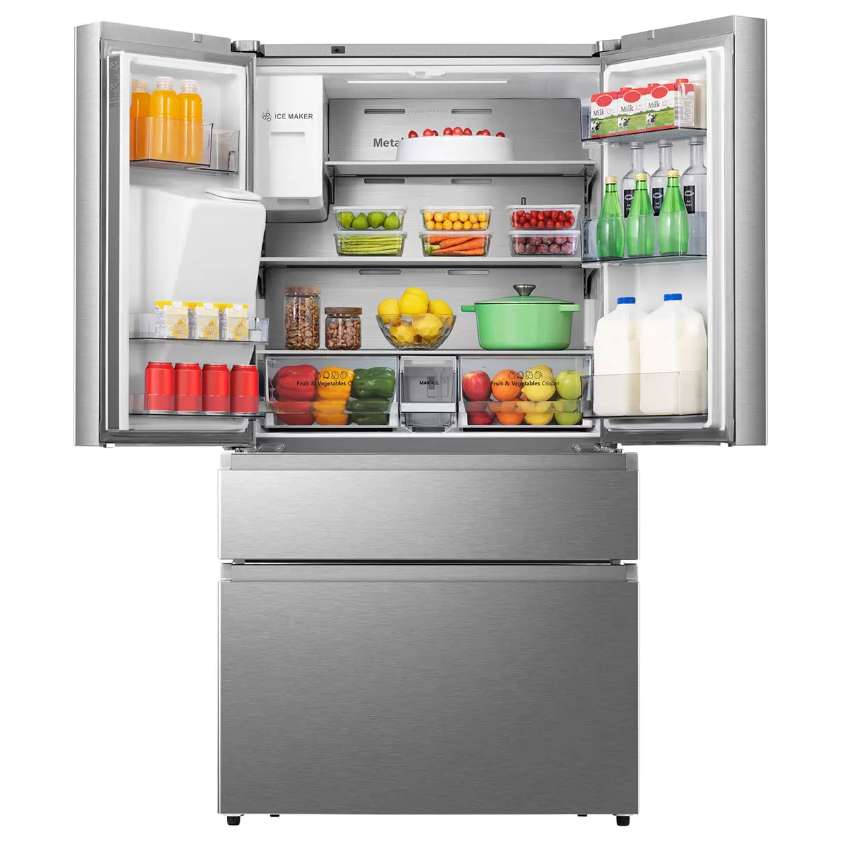 Hisense RF728N4SASE Total No Frost American Fridge Freezer - Stainless Steel - E Rated