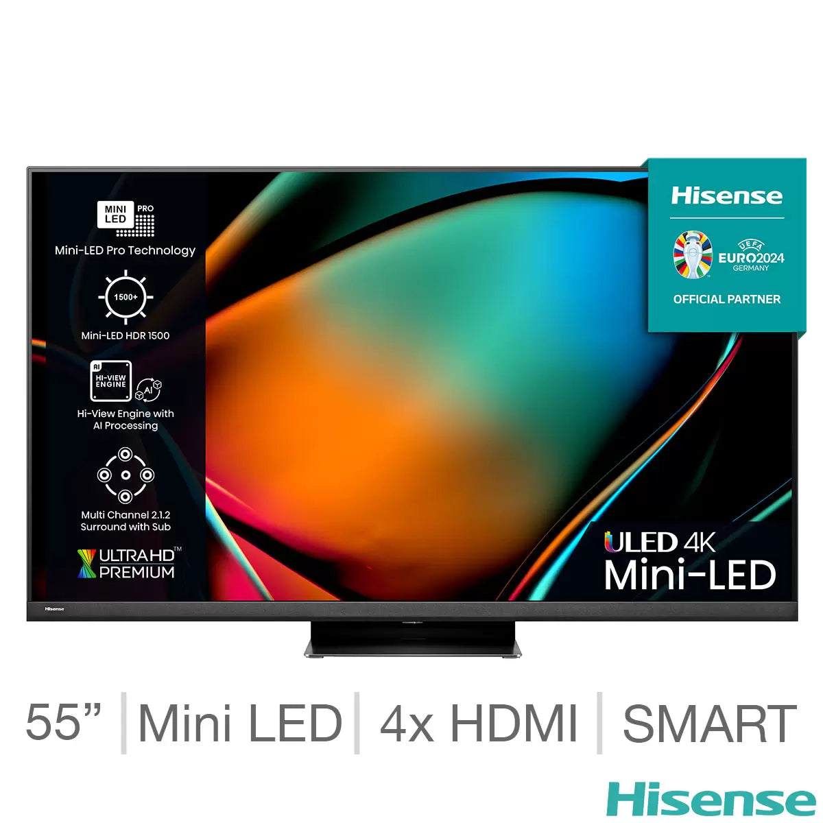 Hisense 55U8KQTUK 55 Inch Mini LED 4K Smart TV