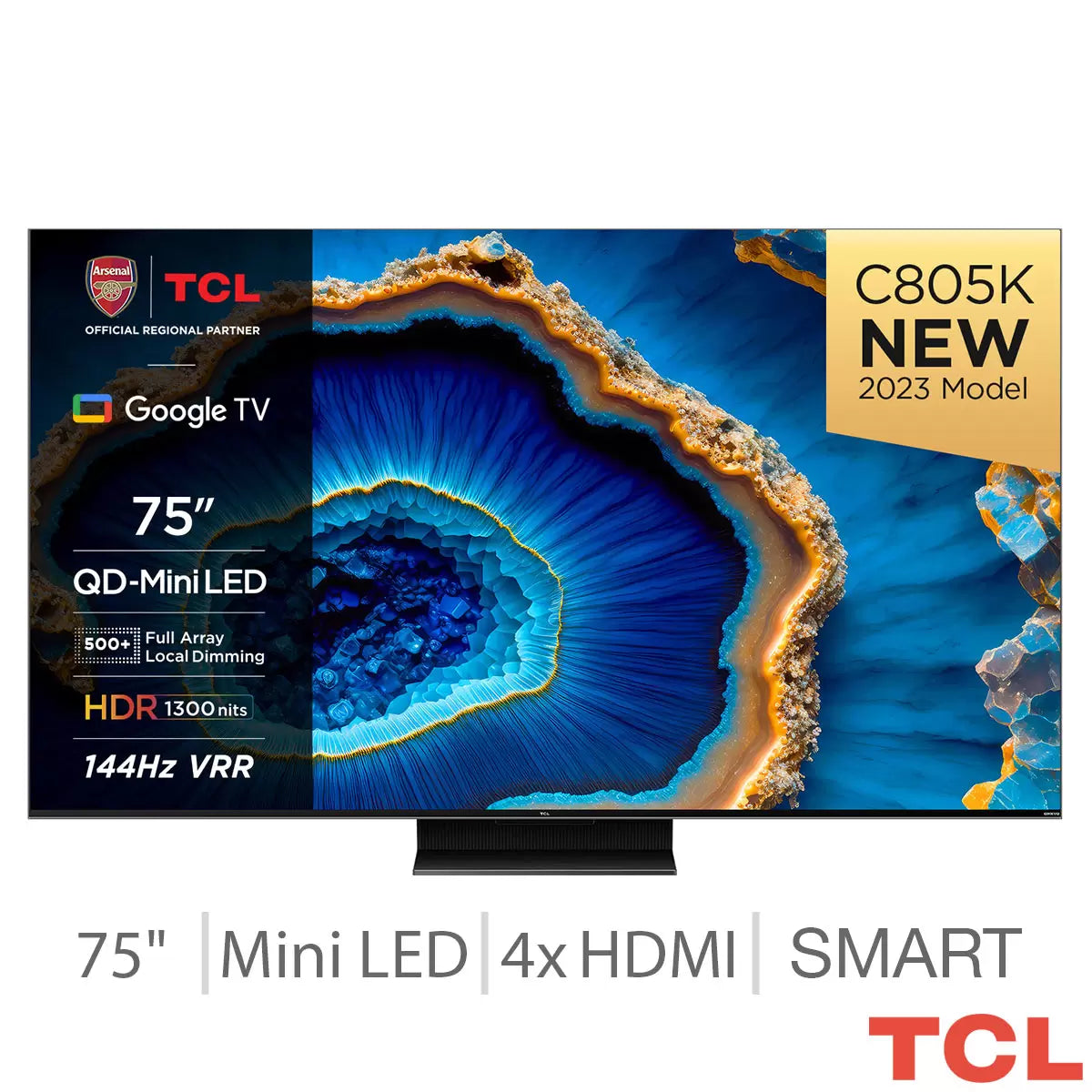 TCL 75C805K 75 Inch QLED Mini LED 4K Ultra HD 144Hz Smart TV