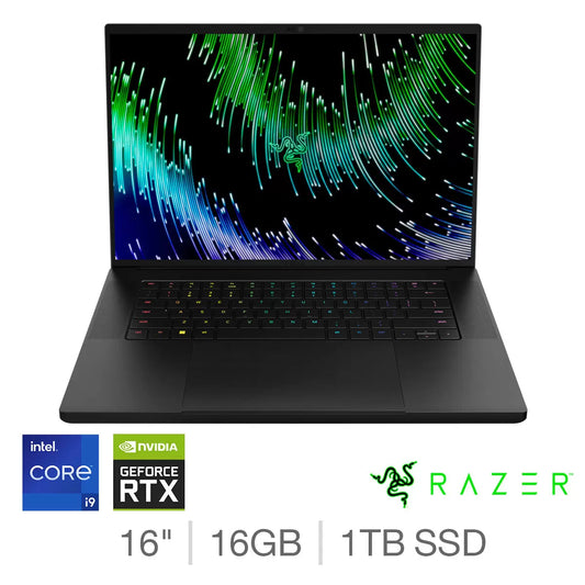 Razer Blade 16, Intel Core i9, 16GB RAM, 1TB SSD, NVIDIA GeForce RTX 4070, 16 Inch Gaming Laptop, RZ09-0483SWH3-R3W1