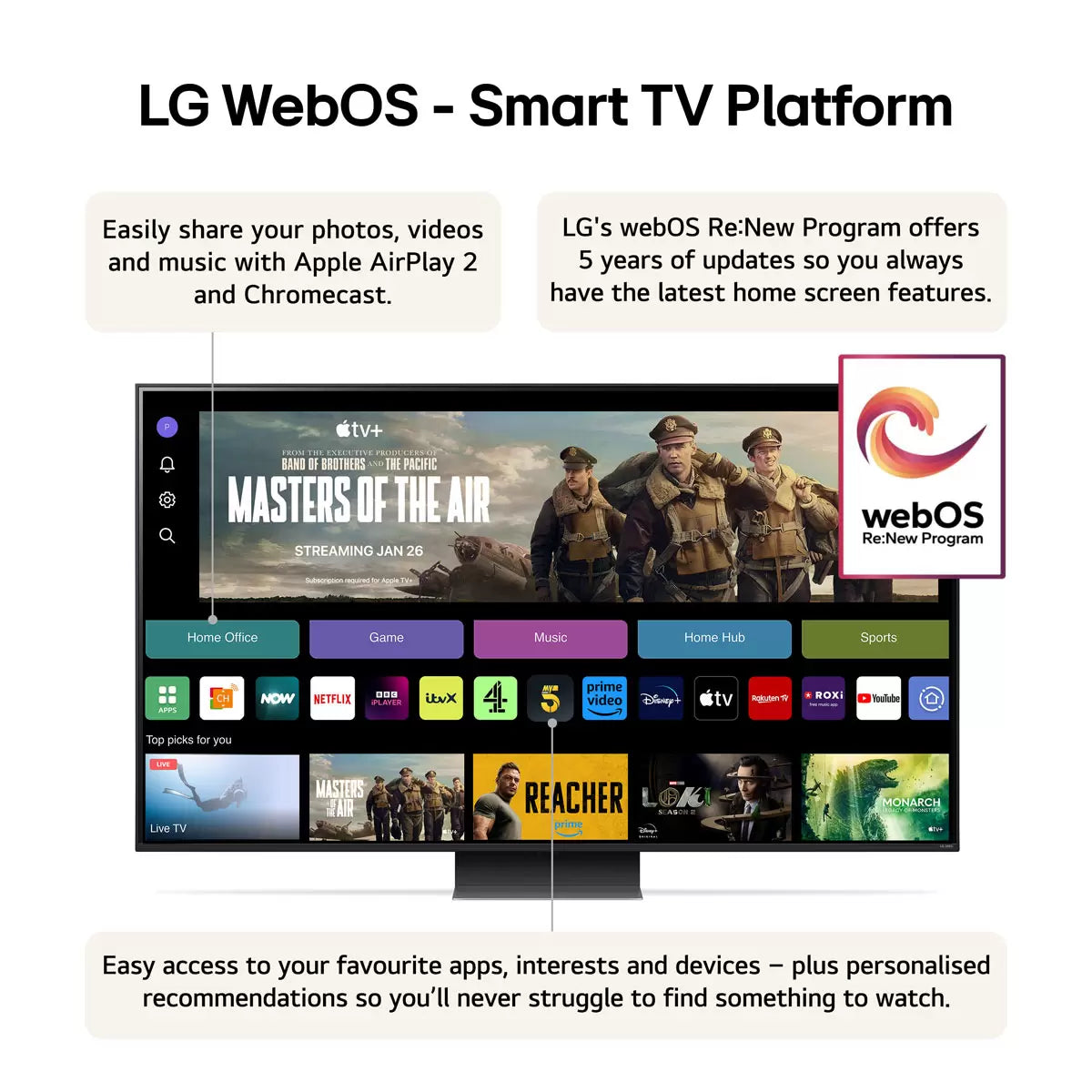 LG 65QNED87T6B 65 Inch QNED 4K Ultra HD Smart TV