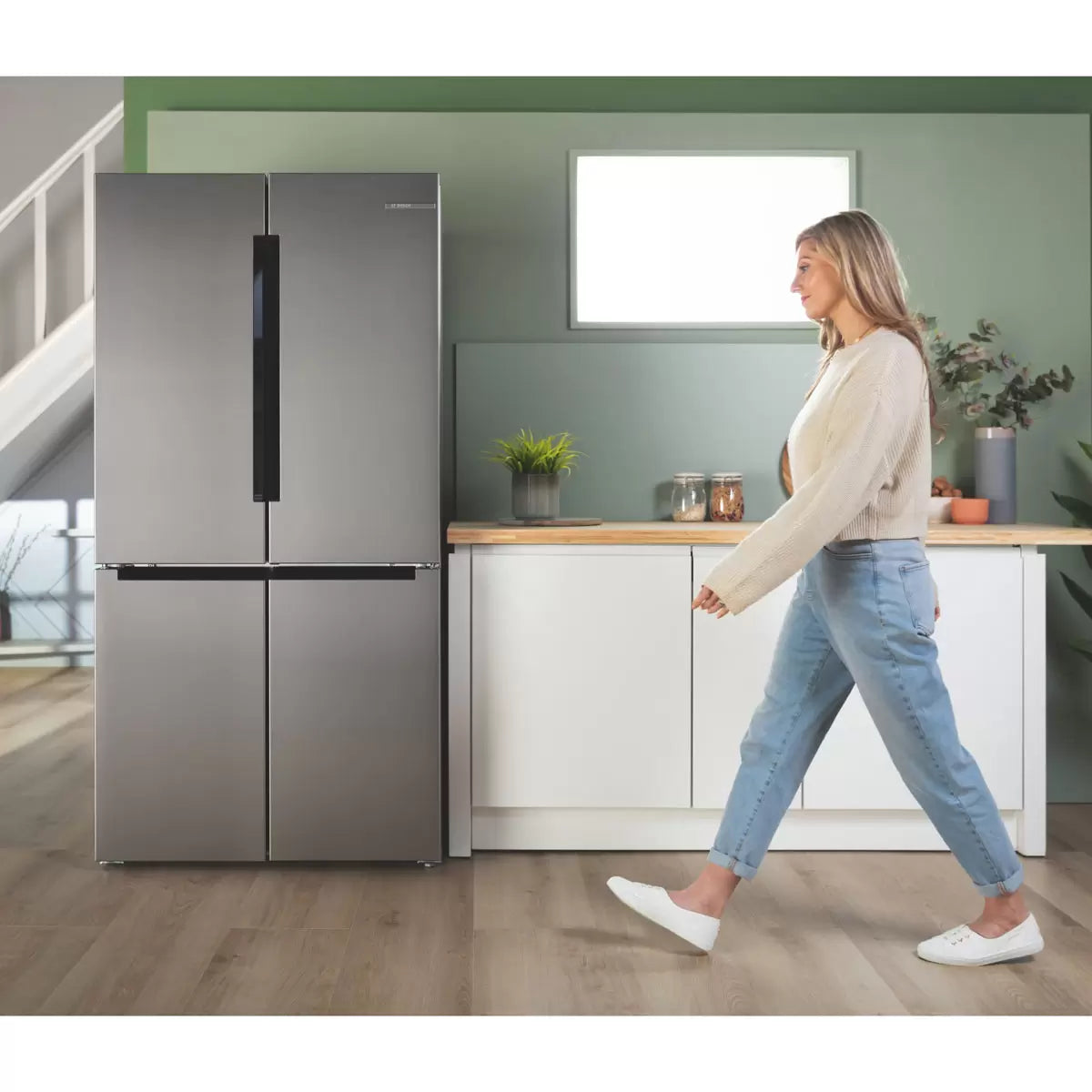 Bosch Series 4 KFN96VPEAG Frost Free American Fridge Freezer - Stainless Steel Effect - E Rated