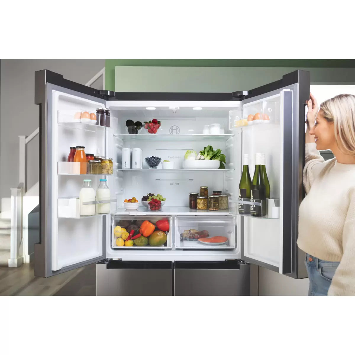 Bosch Series 4 KFN96VPEAG Frost Free American Fridge Freezer - Stainless Steel Effect - E Rated