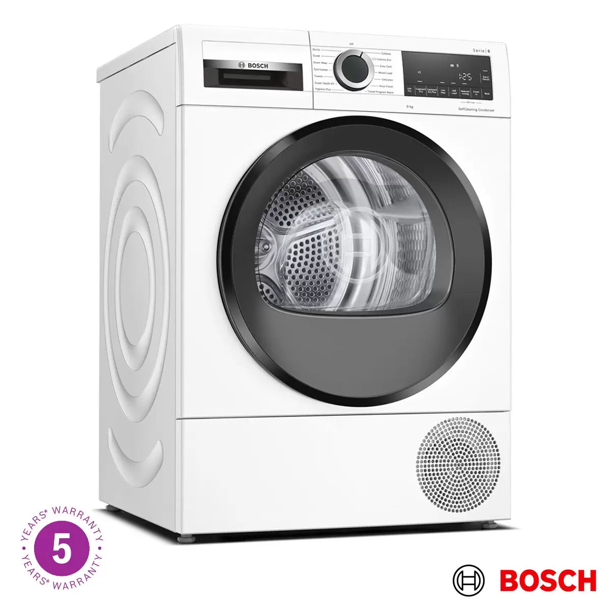 Bosch Series 6 WQG24509GB, 9kg, Heat Pump Tumble Dryer, A++ Rated in White