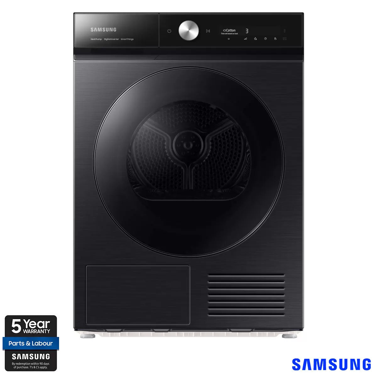 Samsung Series 8 DV90BB9445GB 9Kg Heat Pump Tumble Dryer - Black - A+++ Rated