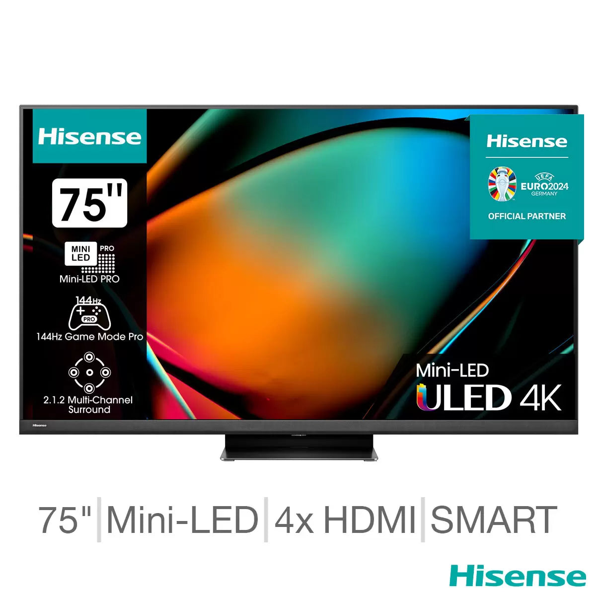 Hisense 75U8KQTUK 75 Inch Mini LED 4K UHD Smart TV