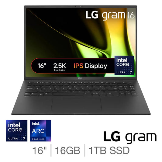 LG Gram, Intel Core Ultra 7, 16GB RAM, 1TB SSD, 16 Inch Laptop, 16Z90S-G.AA78A1