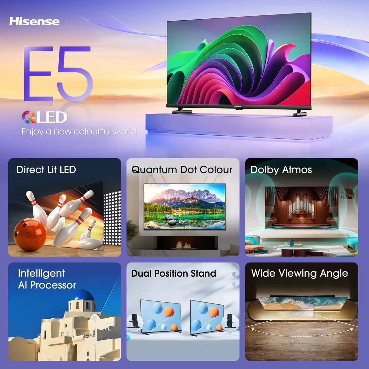 Hisense 32E5NQTUK 32 Inch QLED Full HD Smart TV