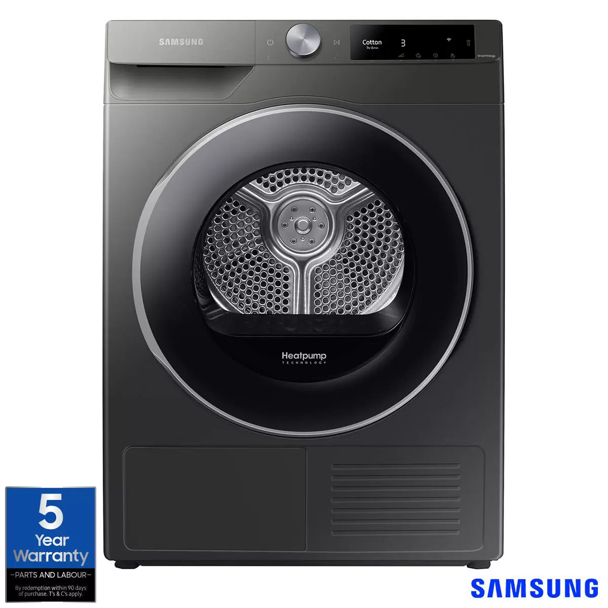 Samsung Series 6 DV90T6240LN/S1, 9kg, Heat Pump Tumble Dryer, A+++