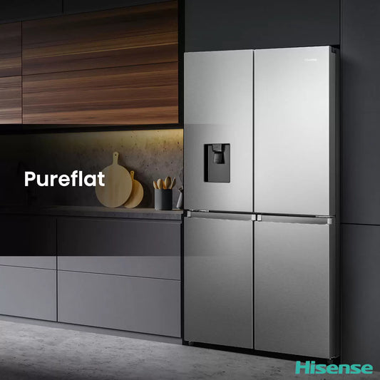 Hisense RQ758N4SWSE, Pureflat Multi Door Fridge Freezer, E Rated in Black