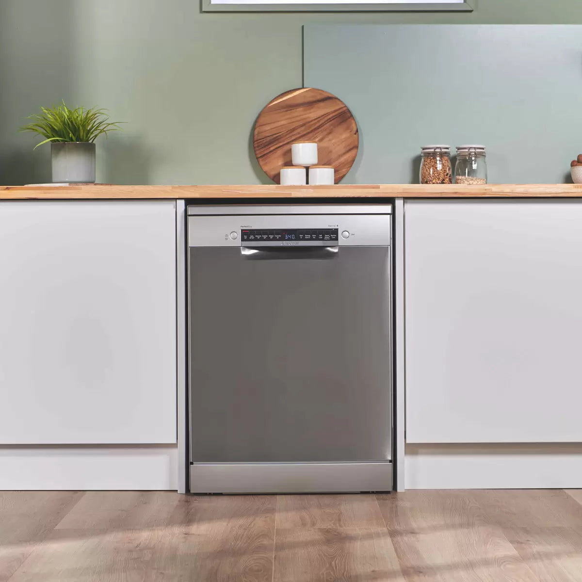 Bosch Series 6 SMS6ZCI10G Freestanding Dishwasher, B Rated in Silver