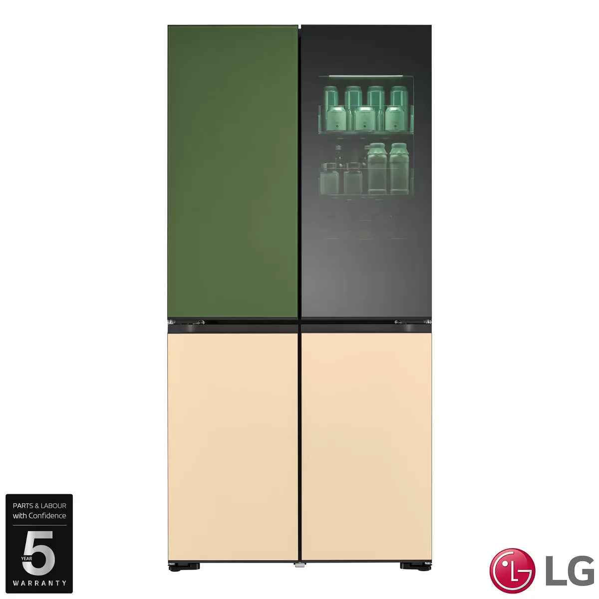 LG MoodUP™ InstaView™ GMV960NNME Wifi Connected Total No Frost American Fridge Freezer - Multi Colour - E Rated