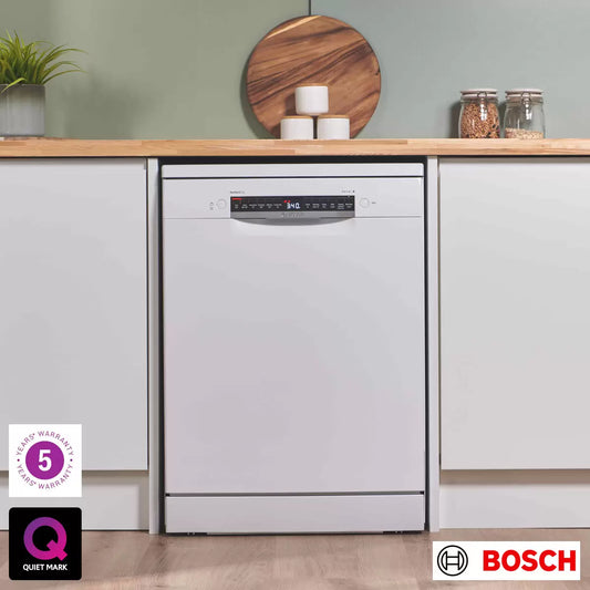 Bosch SMS6ZCW10G Series 6 Freestanding 14 Place Setting Dishwasher, B Rated in White