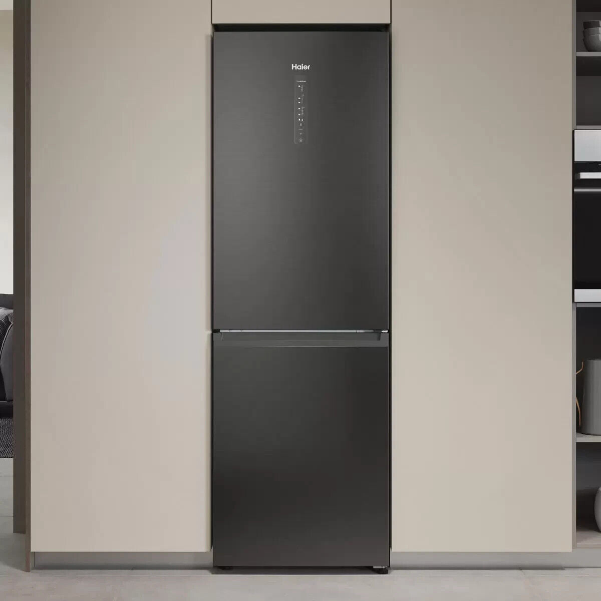 Haier HDW3618DNPD(UK) 60cm Free Standing Fridge Freezer Premium Inox D Rated