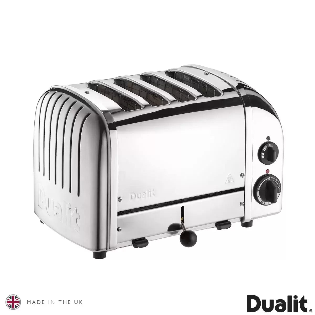 Dualit Classic 4 Slot Toaster With Sandwich Cage, Polished Stainless Steel 40590