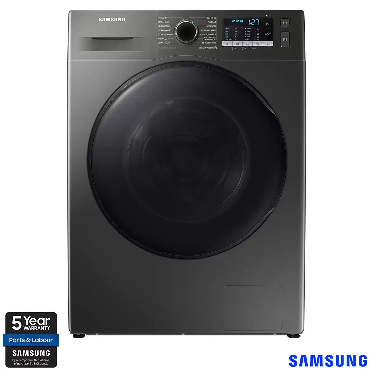 Samsung Series 5 ecobubble™ WD90TA046BX 9Kg / 6Kg Washer Dryer with 1400 rpm - Graphite - E Rated