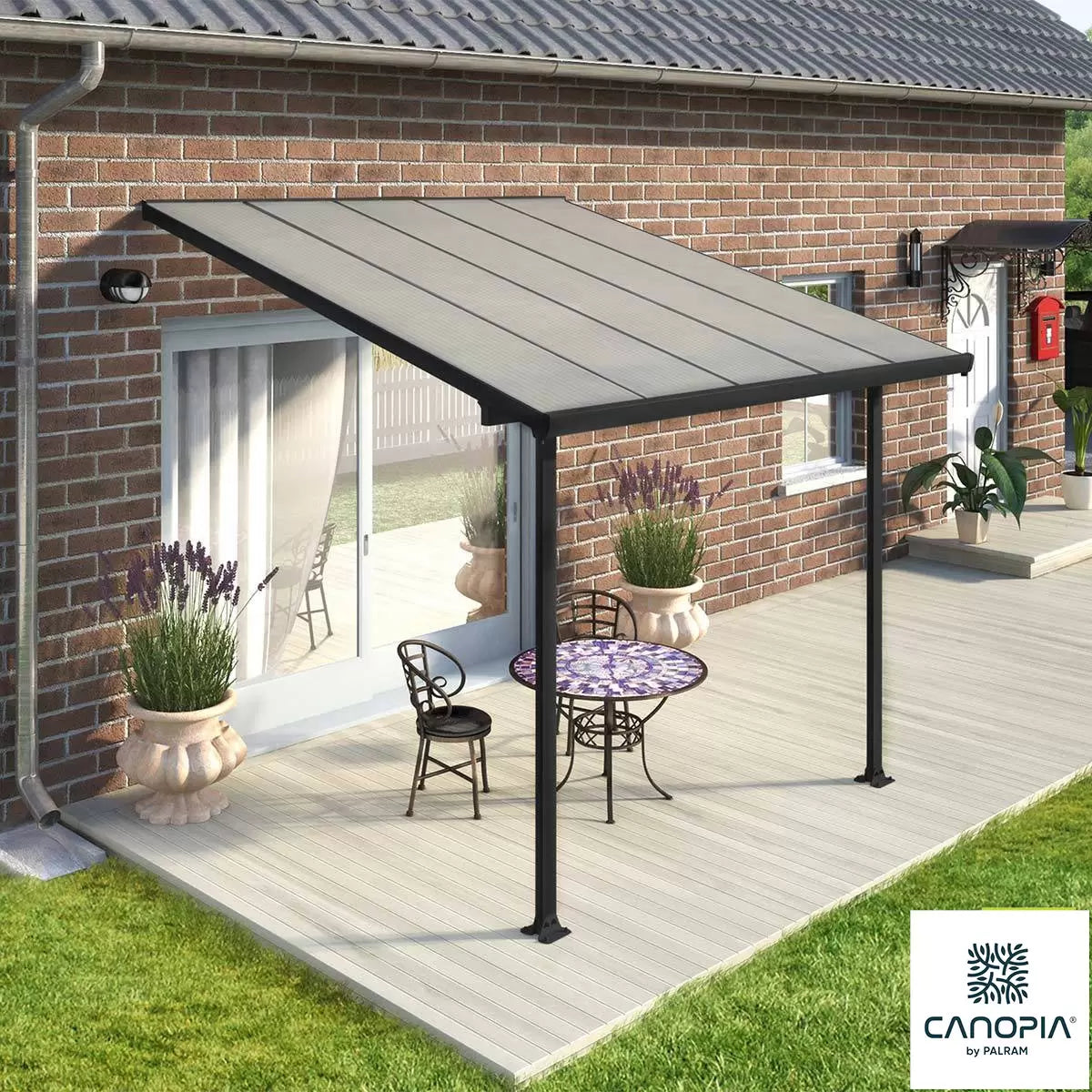 Palram Canopia Feria 3 Veranda Patio Cover, Grey in 4 Sizes