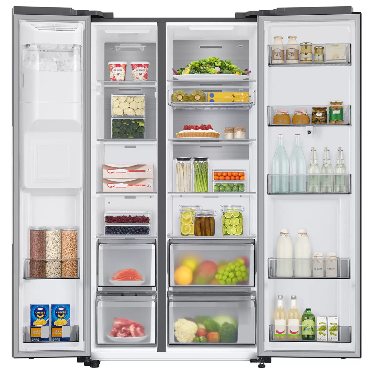 Samsung RS8000 Family Hub™ RS6HA8891SL/EU, Side by Side Fridge Freezer, E Rated in Silver